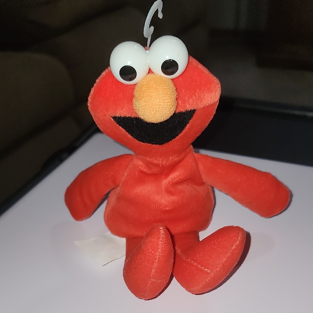 7.5" Elmo Sesame Street stuffed beanie baby 1997 Jim Henson Applause toy